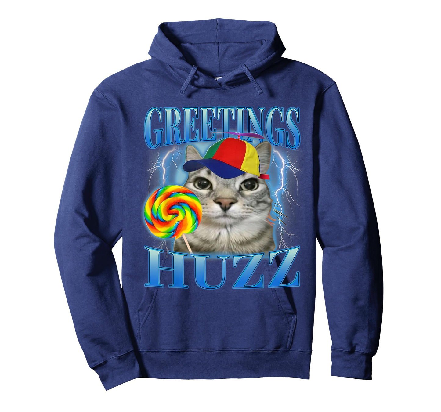 Lollipop Cat Meme Greetings Huzz Funny Silly Cats Humor T-Shirt