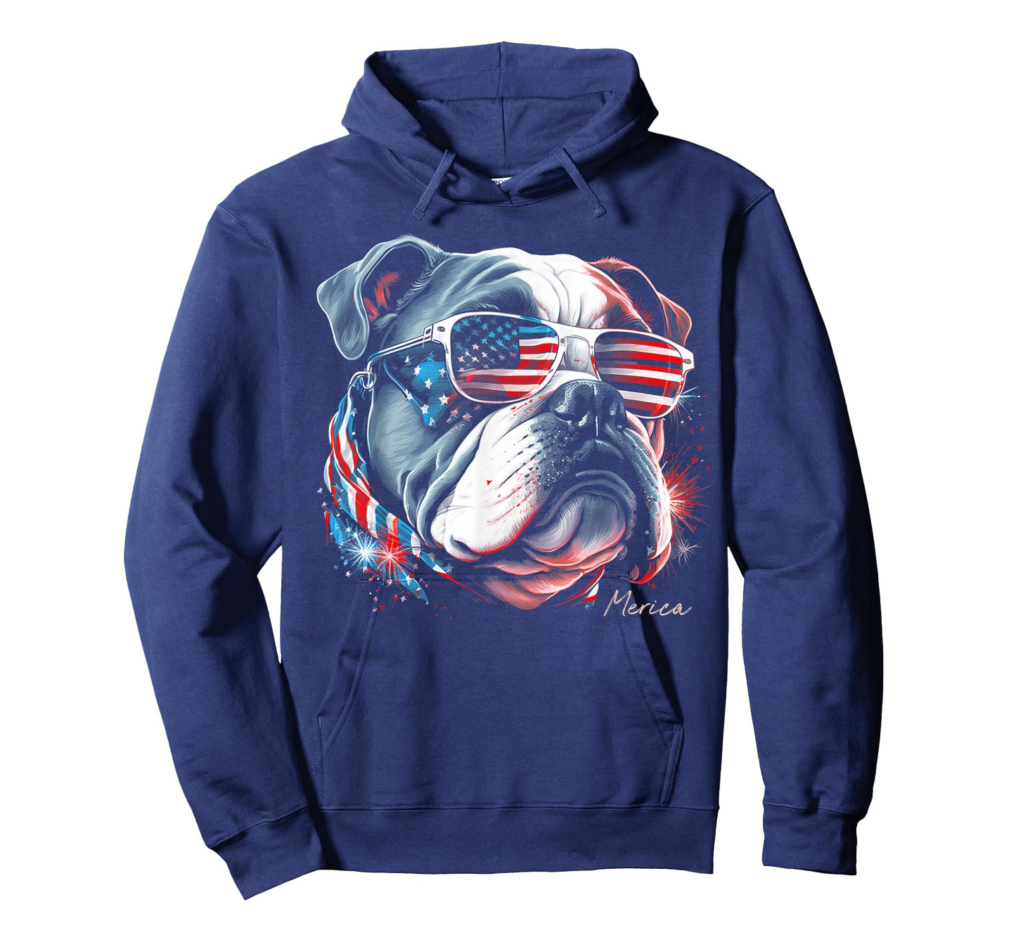 English Bulldog Dog 4th of July American Flag USA Funny T-Shirt
