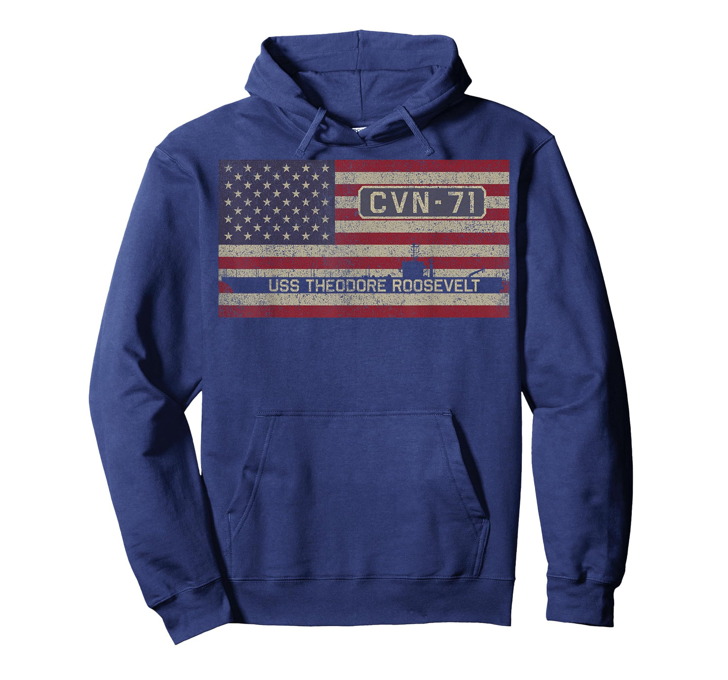 USS Theodore Roosevelt CVN-71 Aircraft Carrier American Flag T-Shirt