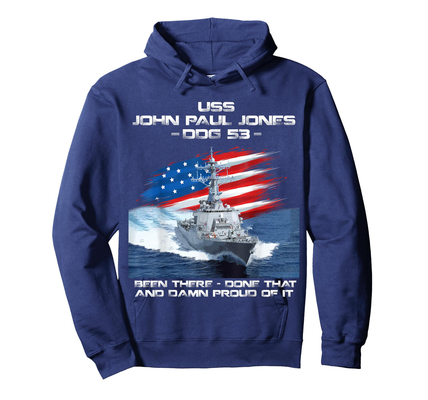 USS John Paul Jones DDG-53 Destroyer Ship USA Flag Veteran T-Shirt