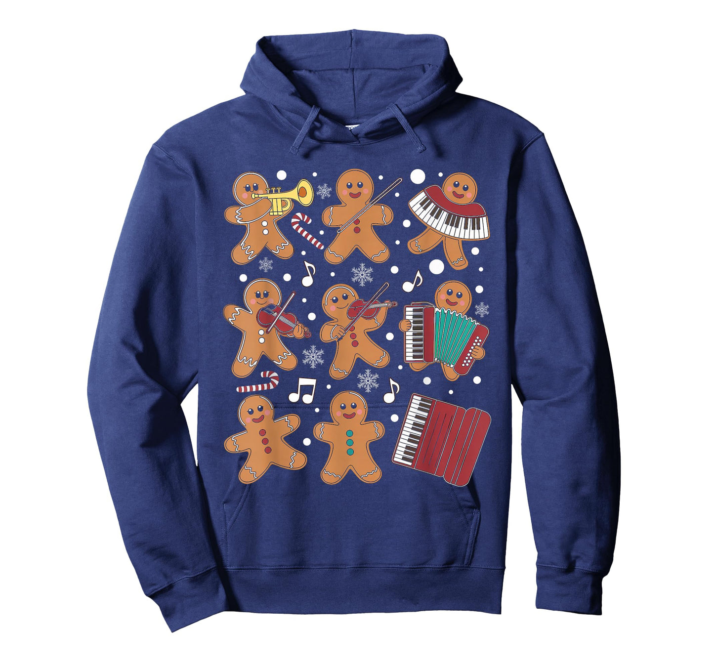 Christmas Musician Gingerbread Playing Musical Instruments T-Shirt