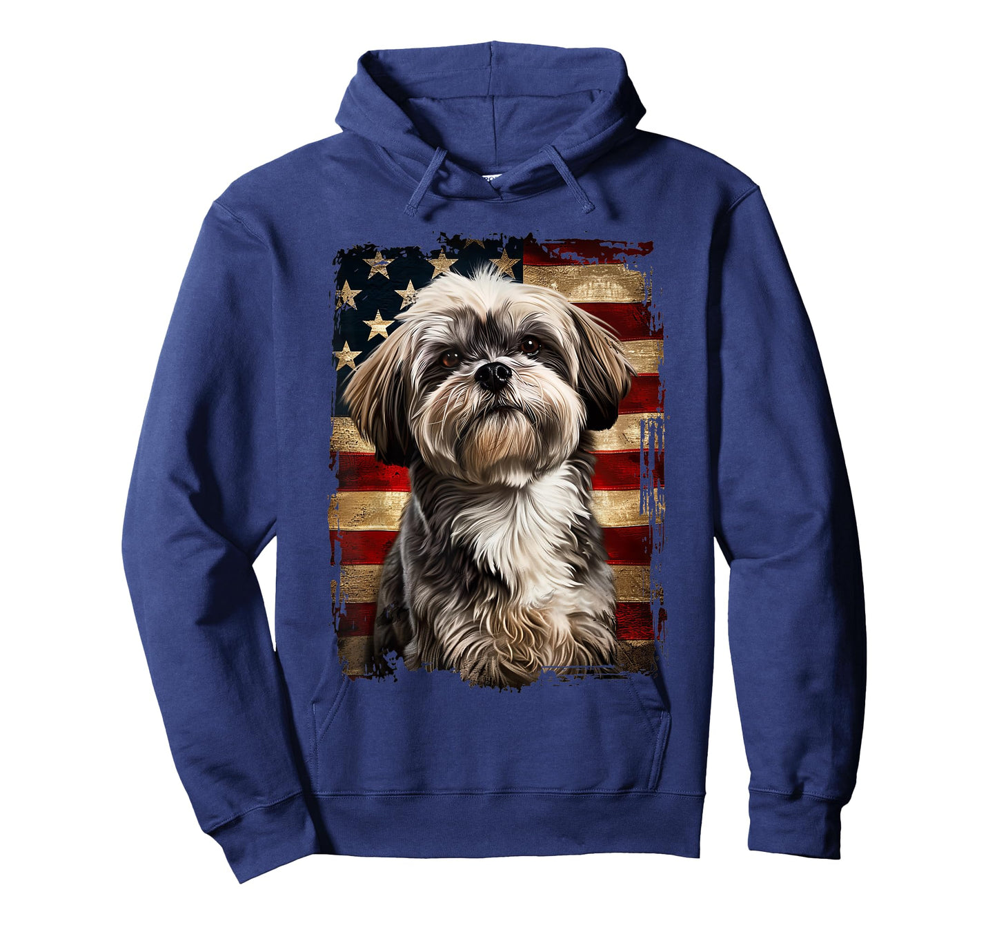 Lhasa Apso American Flag T-Shirt