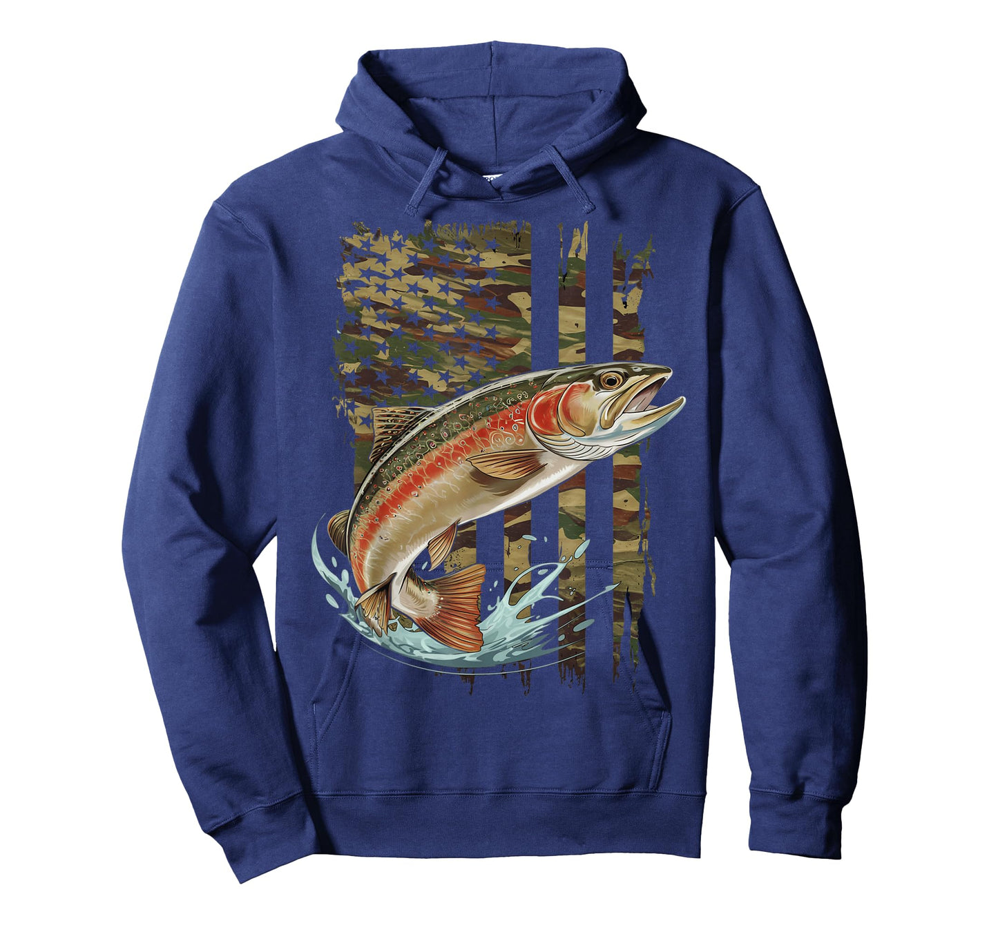 Vintage Speckled Brook trout American flag Fishing artwork T-Shirt
