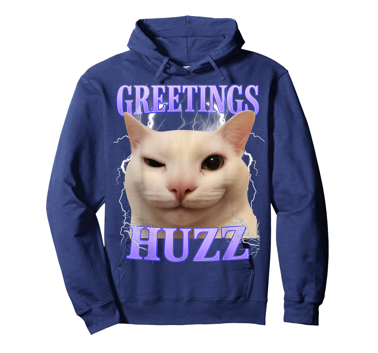 Greetings Huzz Cat Silly Funny Cat Meme Men Women Graphic T-Shirt