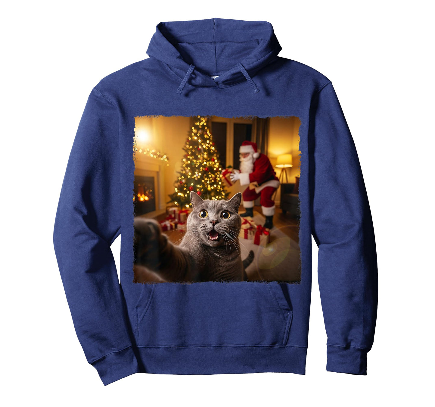 Holiday Xmas Fun Cat Selfie Santa Claus Gifts Christmas Tree T-Shirt