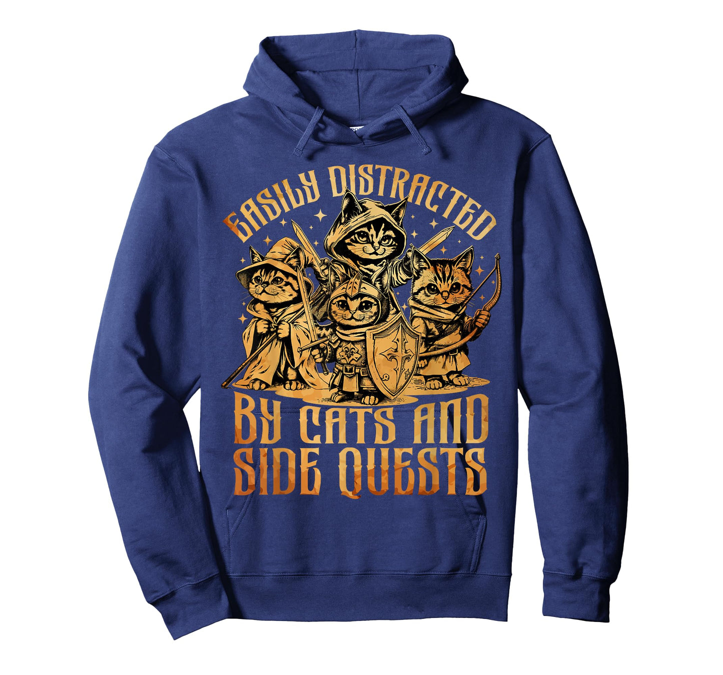 Easily Distracted Cats Side Quest Funny RPG Video Game Gamer T-Shirt
