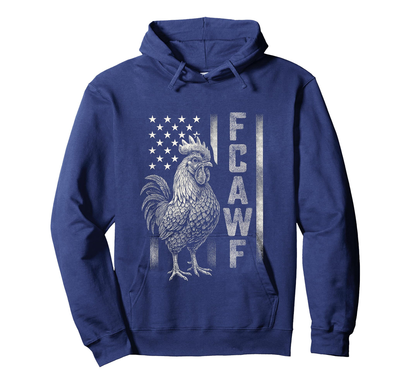 Funny Caw Chicken Meme Rooster Humor Quote USA Flag T-Shirt