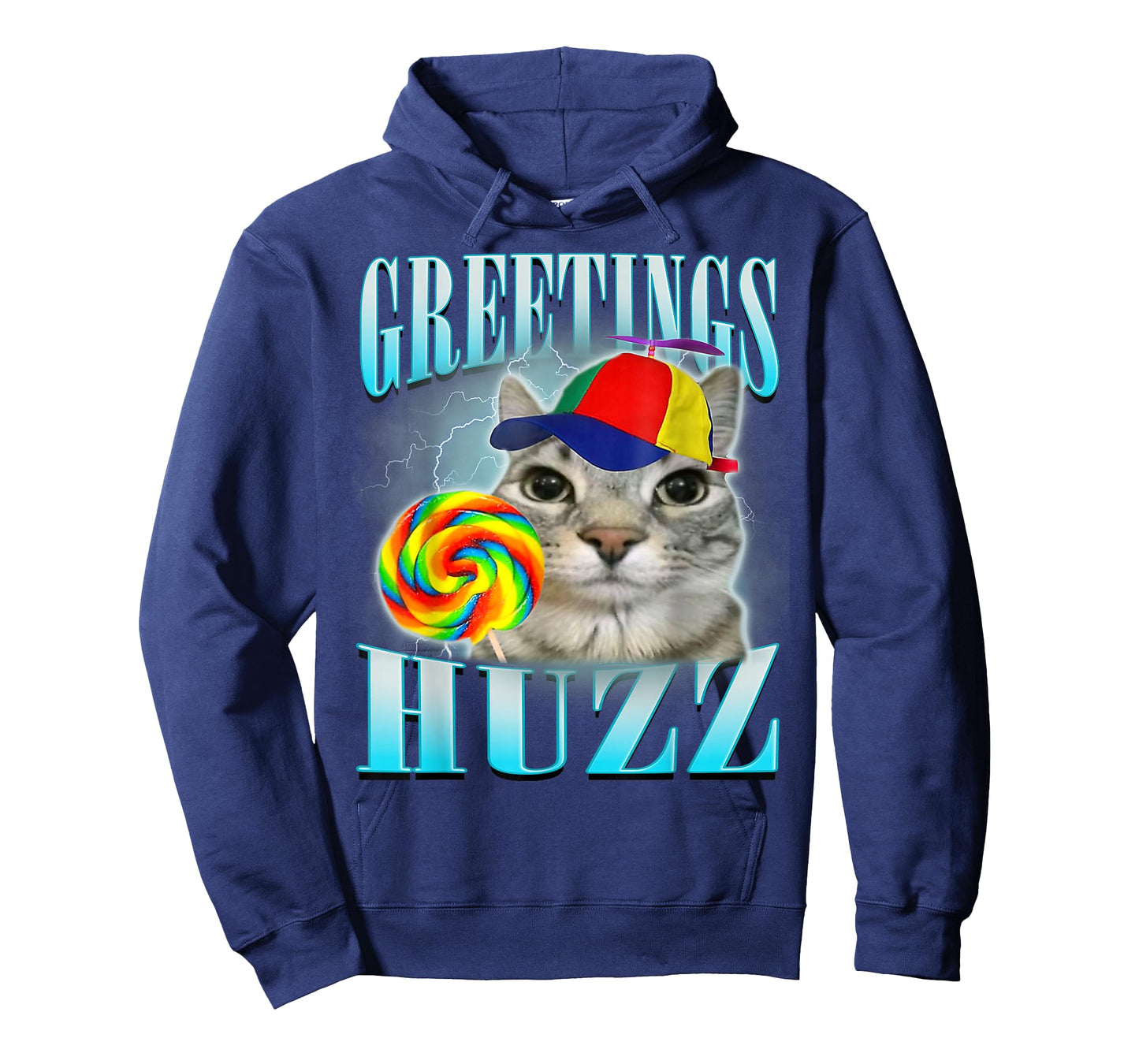 Greetings Huzz Funny Cat Meme Lovers Silly Cats Brainrot T-Shirt