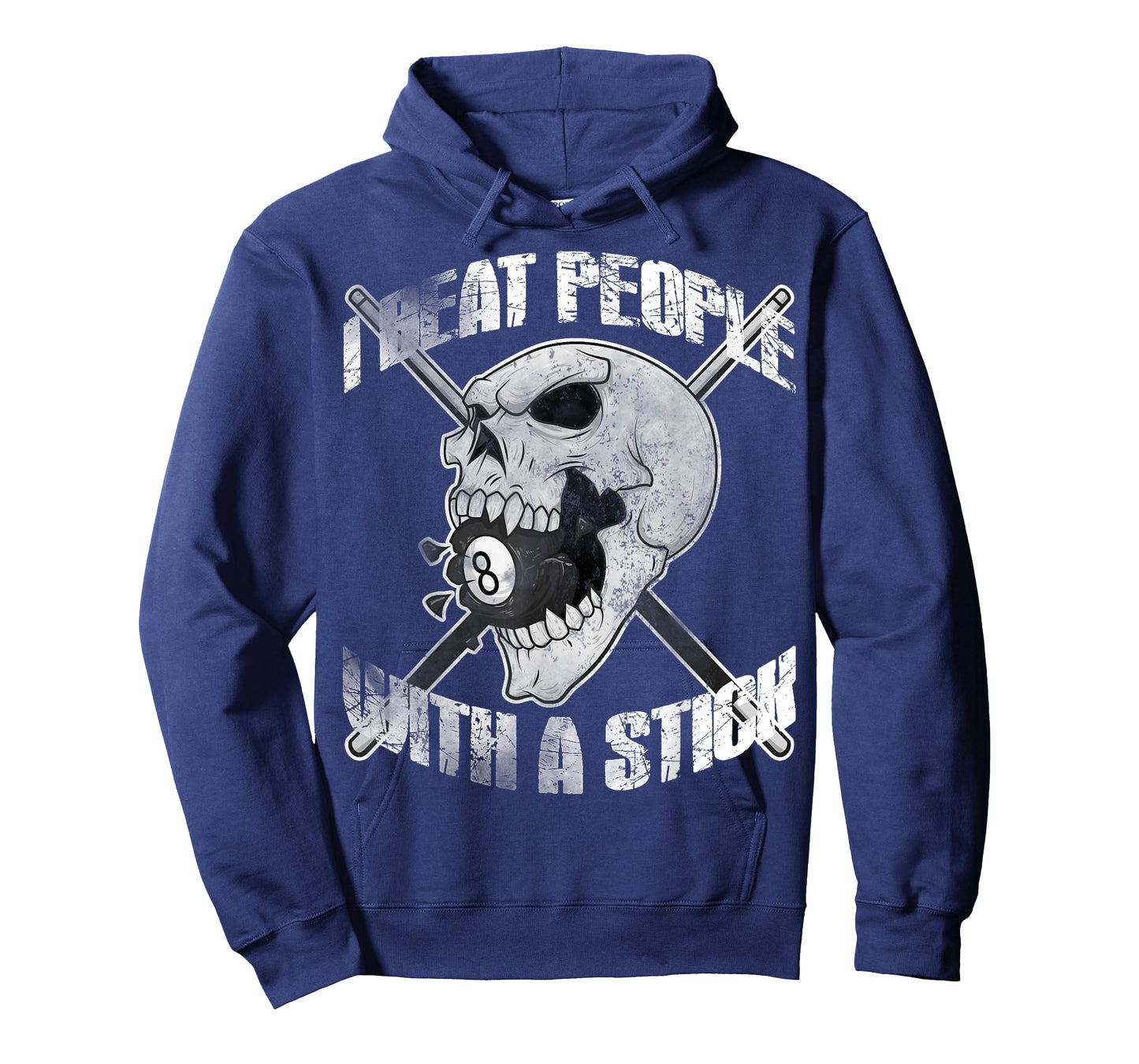 Billiards I Beat People with a Stick Skull Eightball T Shirt T-Shirt
