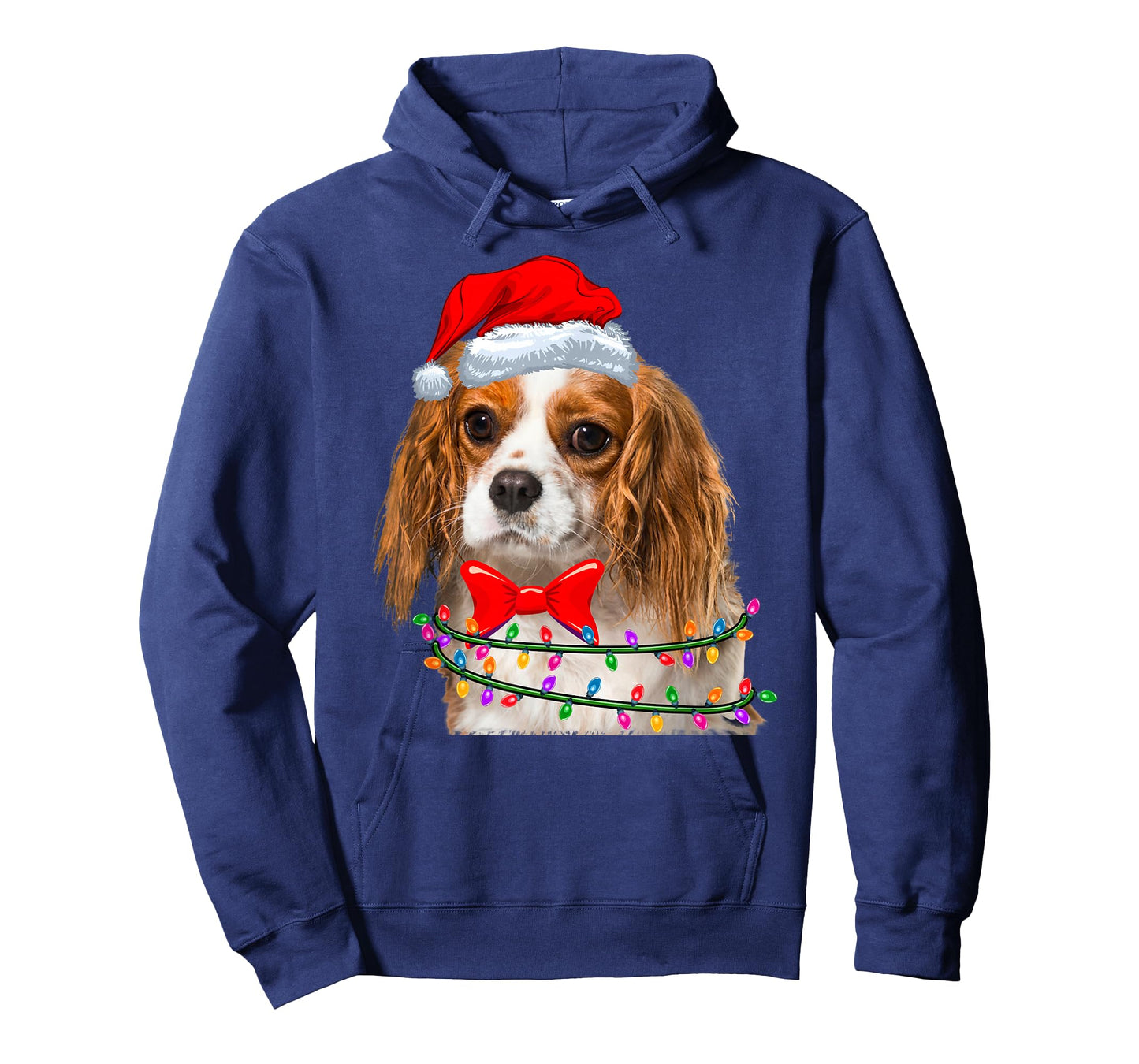 Christmas Lights Cavalier King Chales Spaniel Wearing Hat T-Shirt
