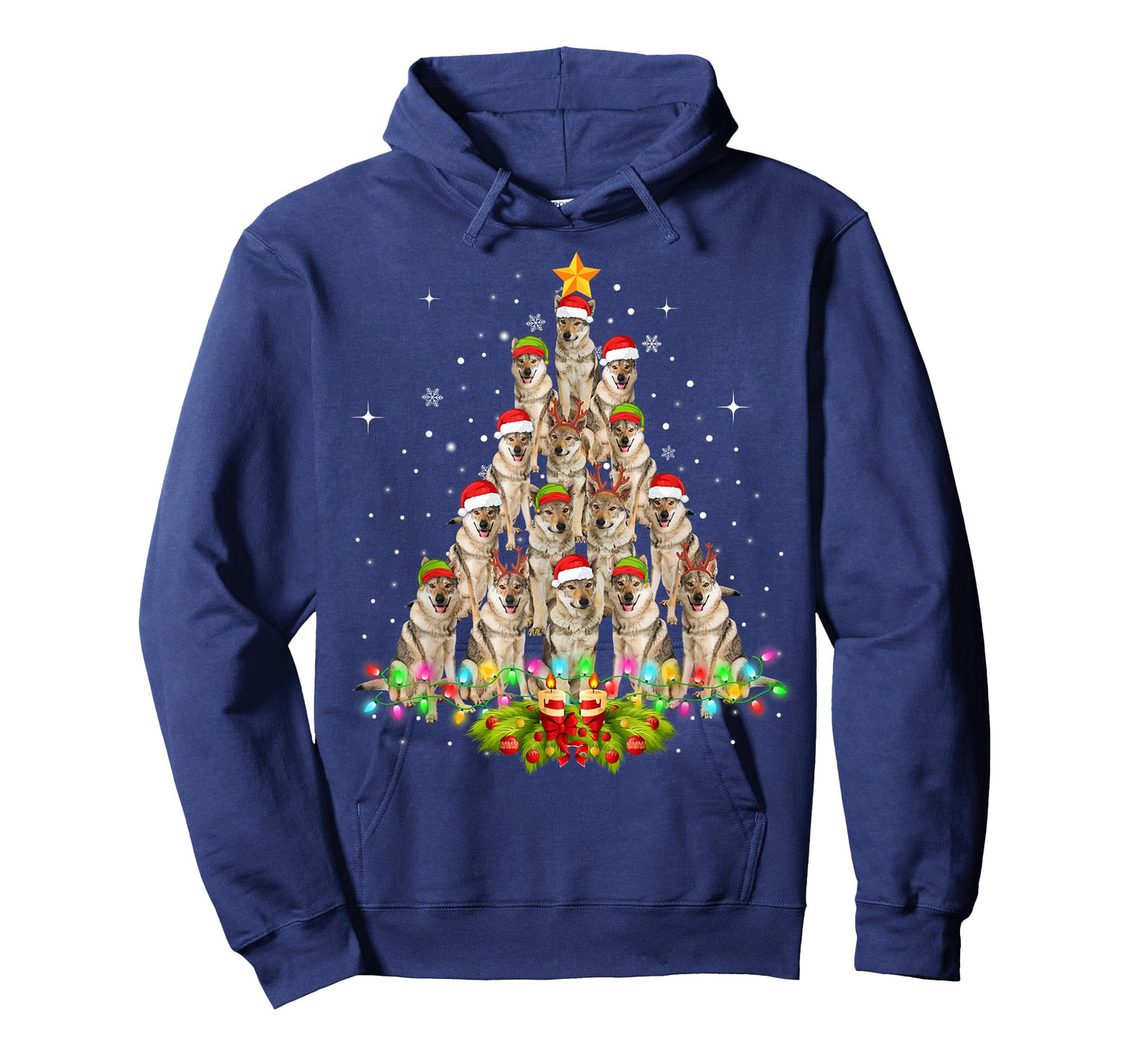 Wolfs Tree Christmas Sweater Xmas Pet Animal Wolf Lover Gift T-Shirt