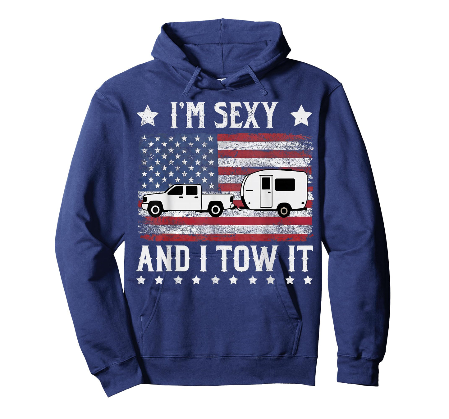 I'm Sexy And I Tow It Vintage American Flag Funny Camping T-Shirt