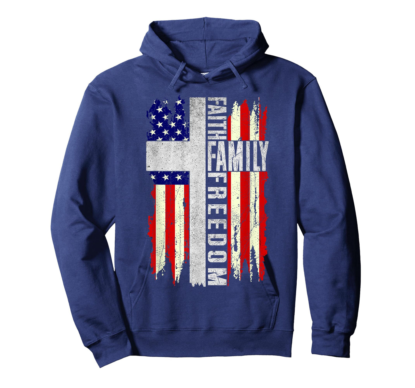 Faith Family Freedom - Patriotic Christian Vintage USA Flag T-Shirt