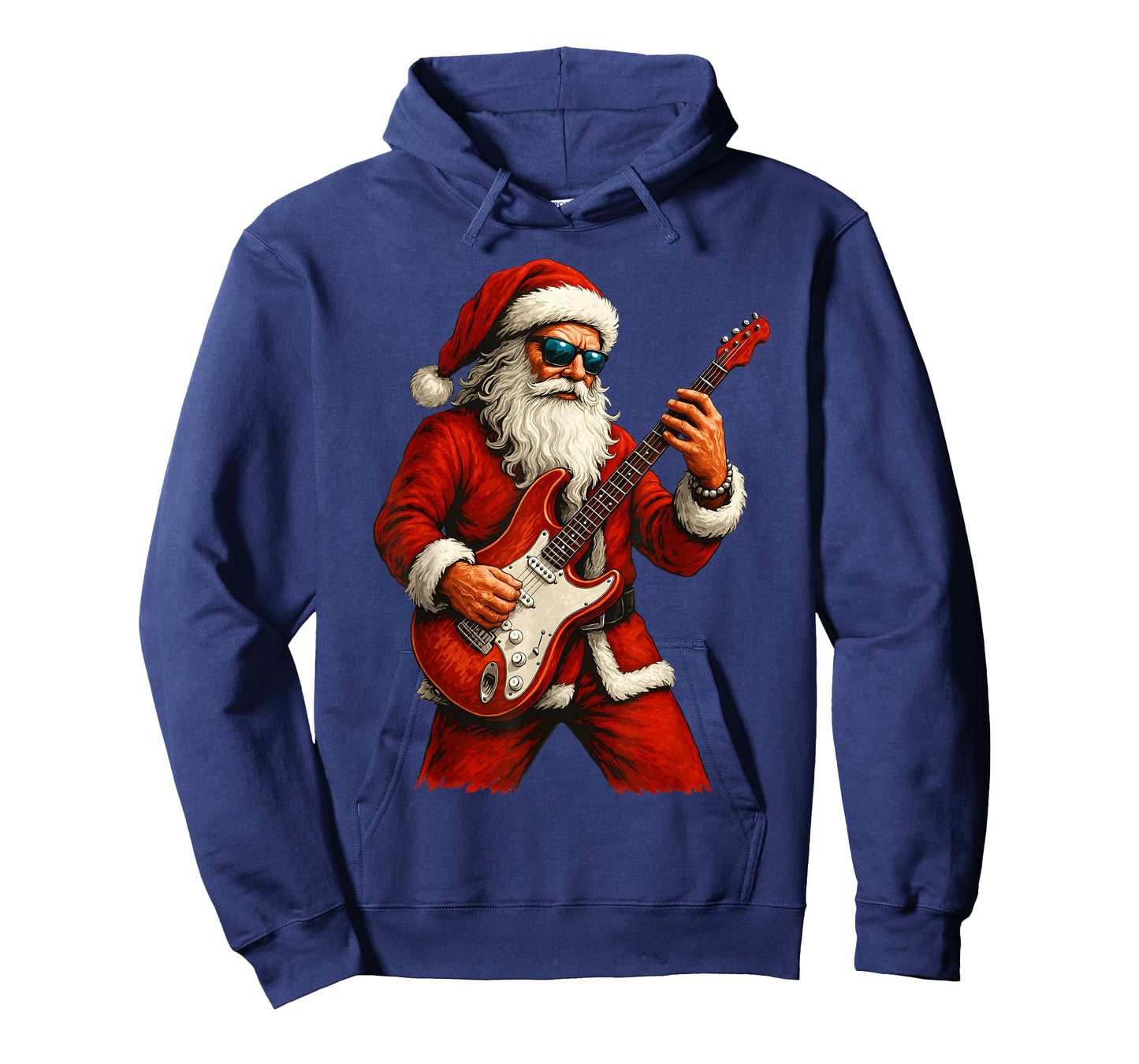Santa Claus Playing Guitar Funny Christmas Rock Guitar T-Shirt