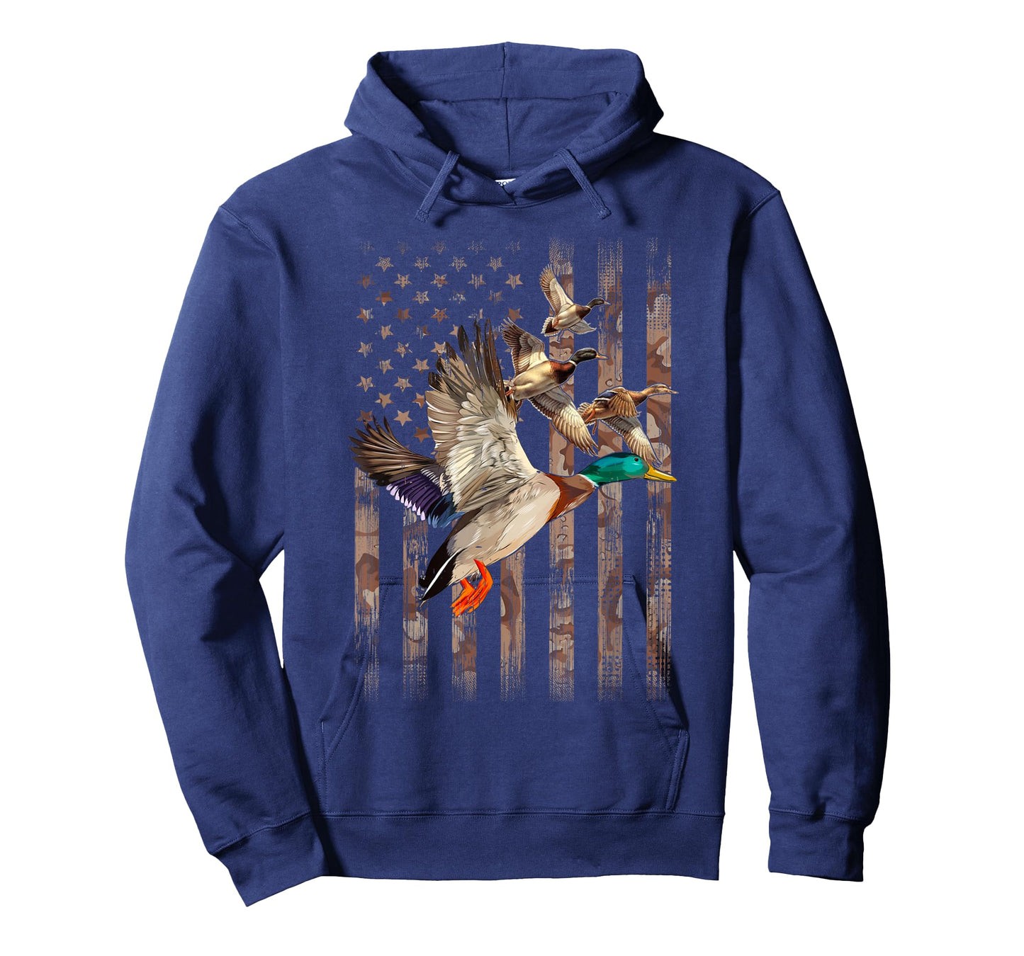 Duck Hunter American Flag Waterfowl Hunting Camouflage Men T-Shirt