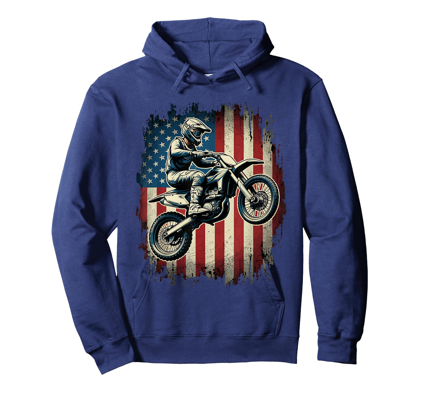 Dirt Bike American Flag Motocross Biker USA Vintage T-Shirt