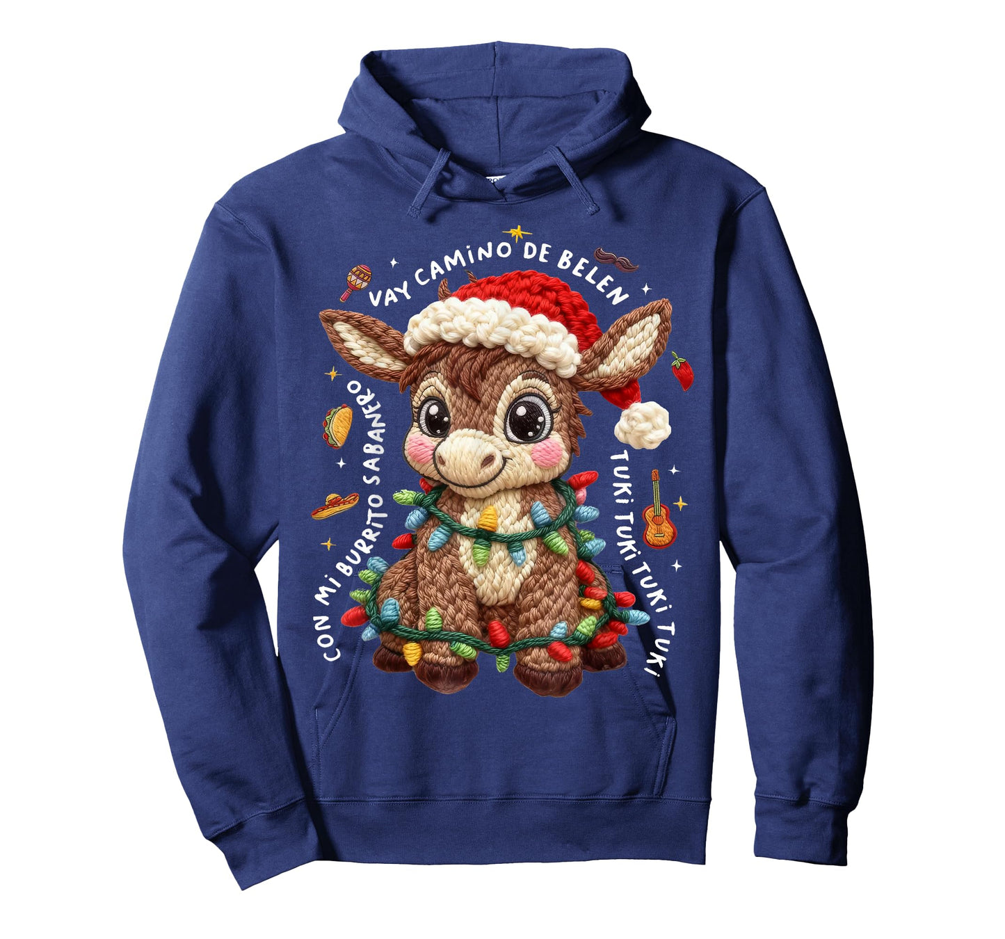 Retro Mexican Christmas Donkey Spanish Teacher Xmas Costume T-Shirt