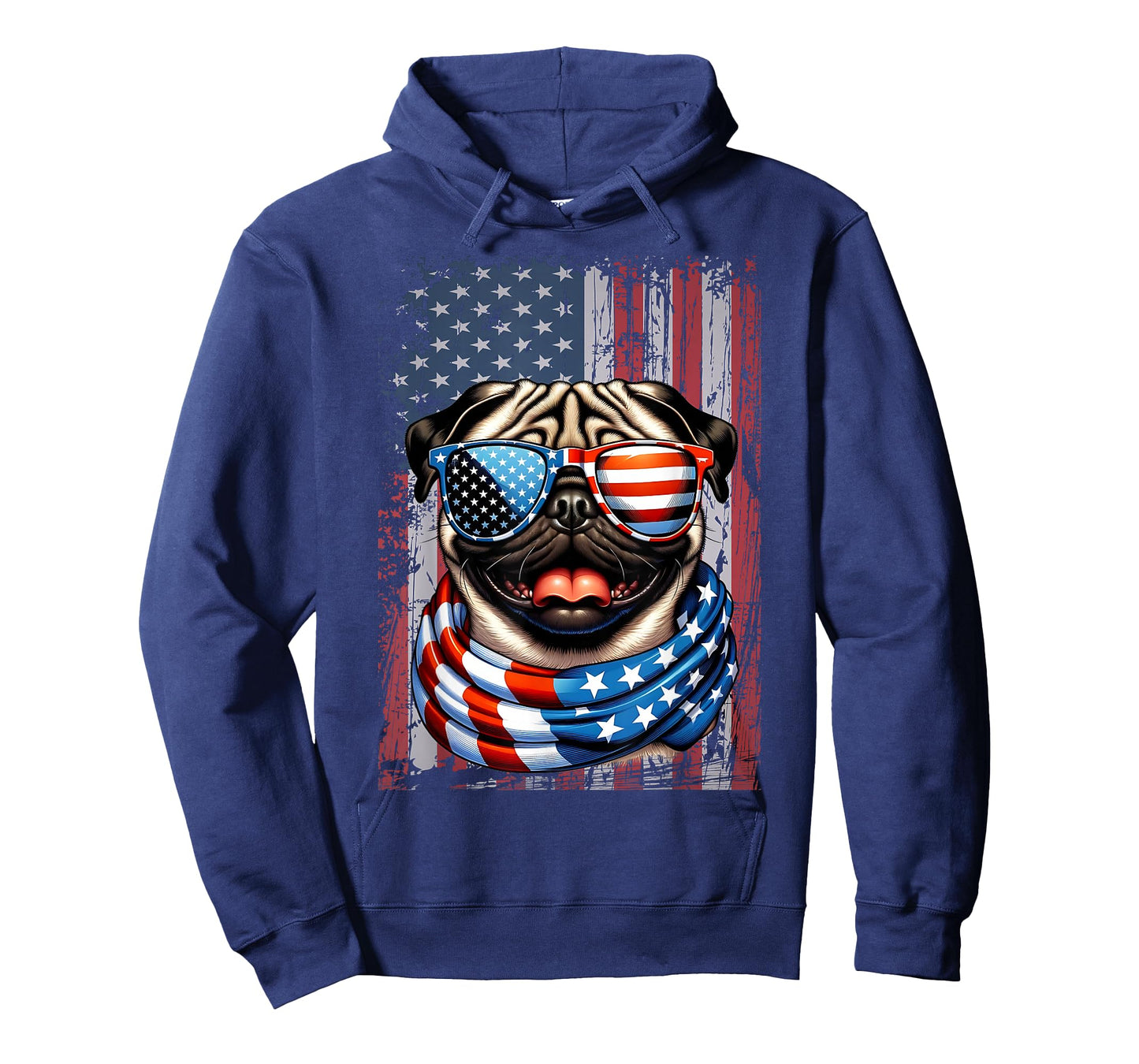 Pug Dog Lover US Flag 4th of July Patriotic T-Shirt