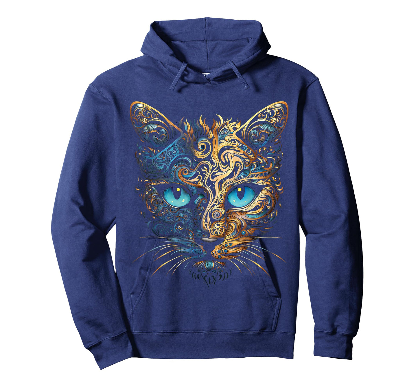 Cat Fantasy Blue Eyes Mandala Animal Art Cat T-Shirt