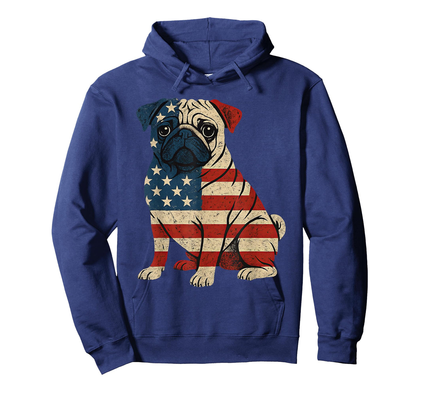 American Flag Dog Pug 4th Of July T-Shirt