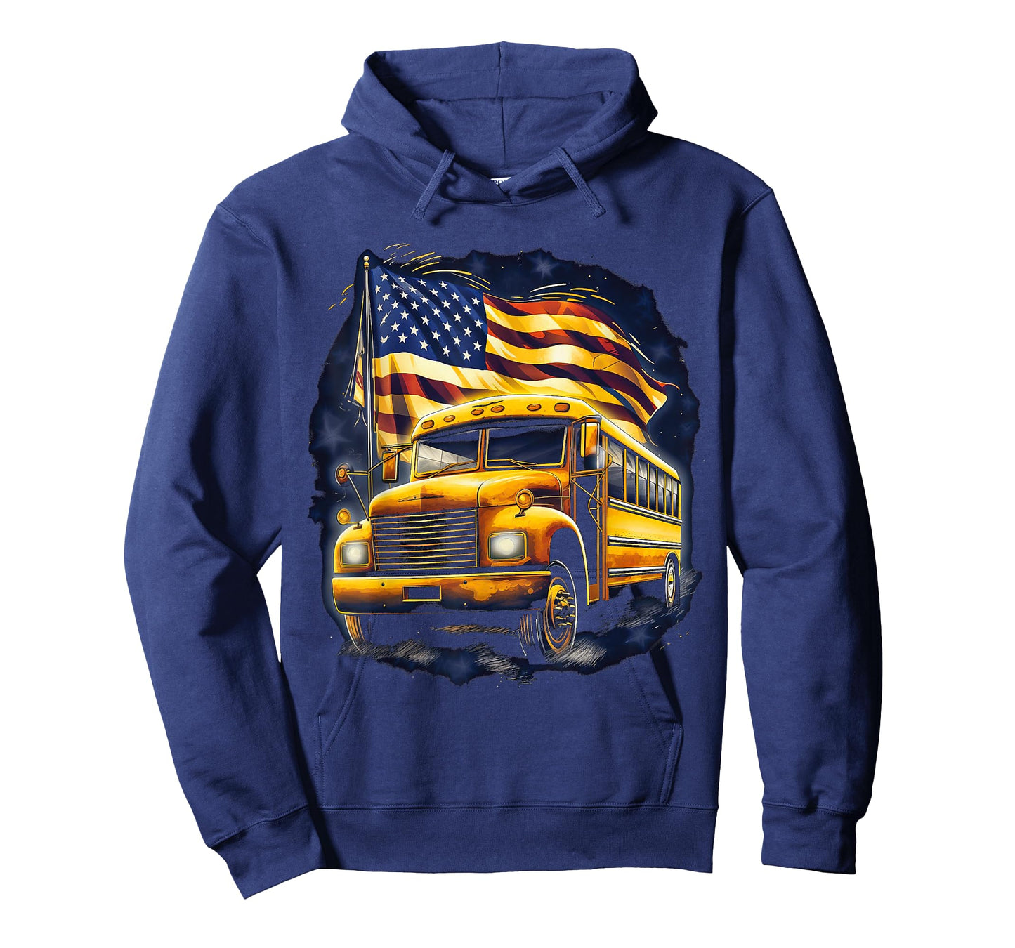 School Bus Driver USA American Flag Funny Bus Driver T-Shirt