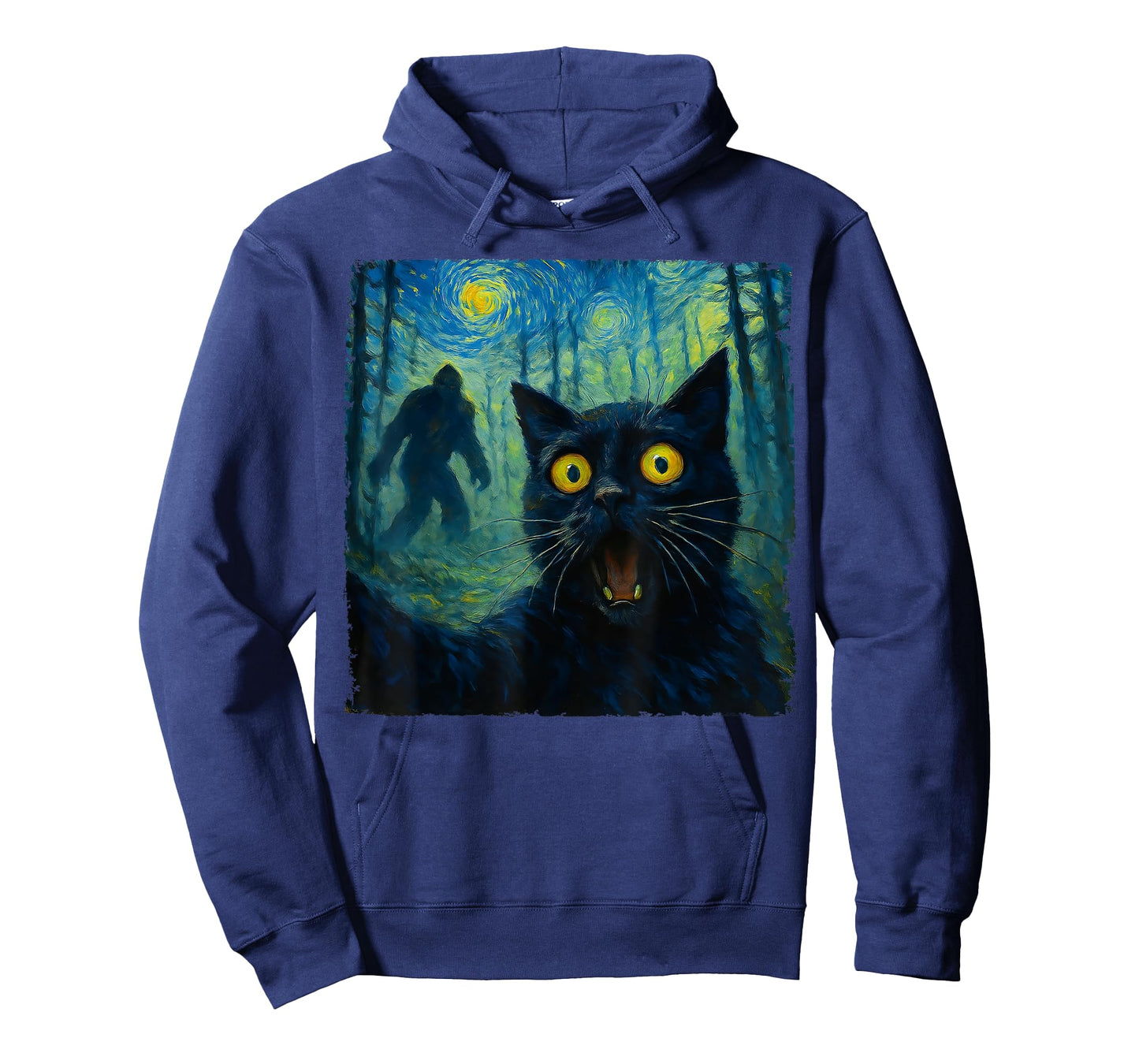 Funny Cat Selfie Bigfoot The Starry Night Cats Lover Cute T-Shirt