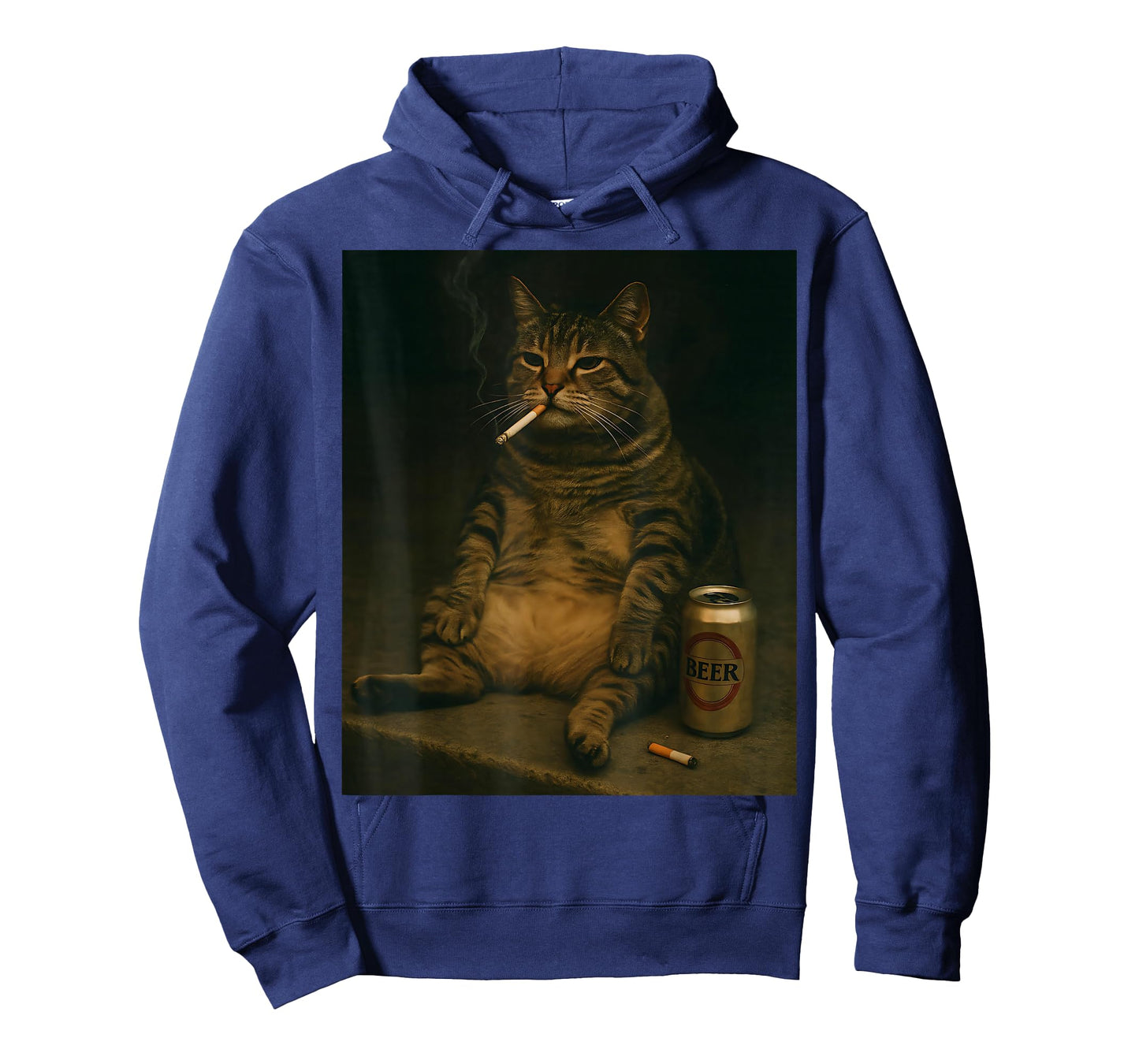 Cigarette Cat Funny Smoking Kitten Beer Meme Stupid Brainrot T-Shirt