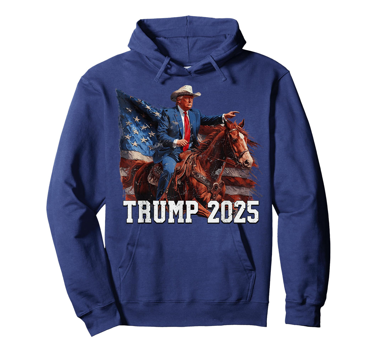Trump 2025 Riding Horse American Flag Cowboy 4th Of July T-Shirt