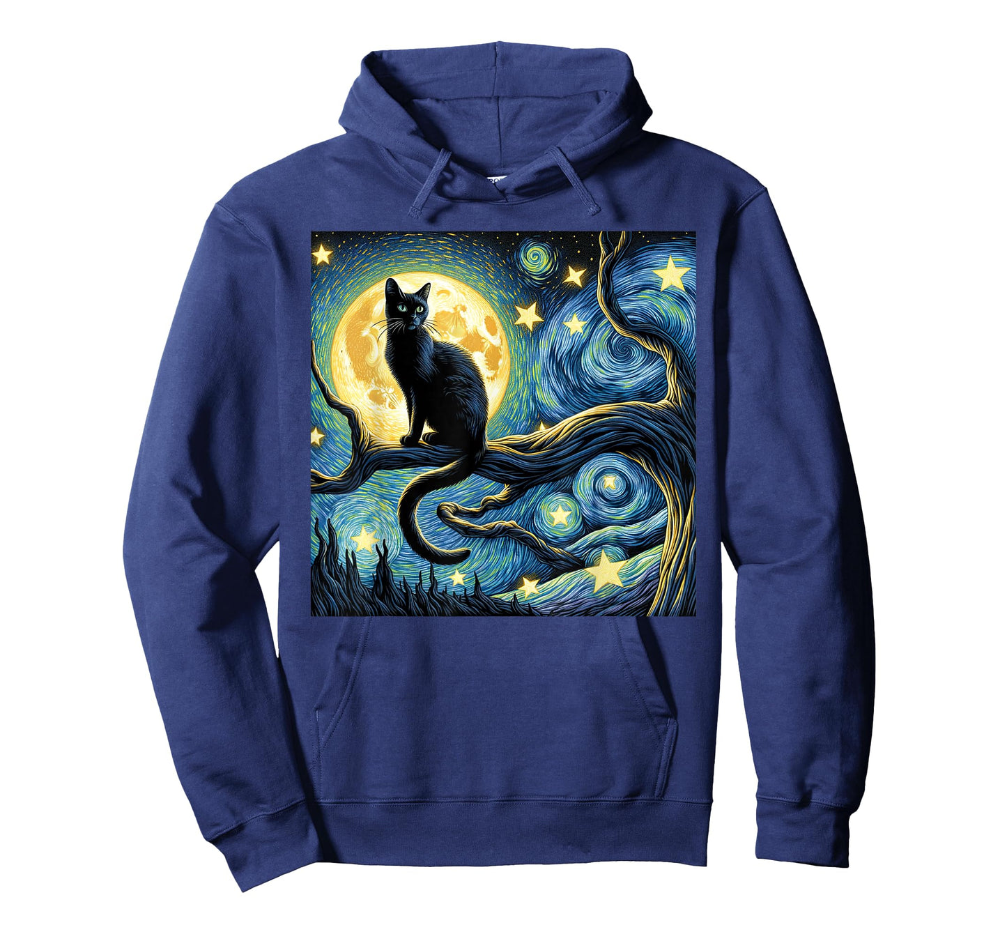 Cat Starry Night Van Gogh Cat Art Funny T-Shirt