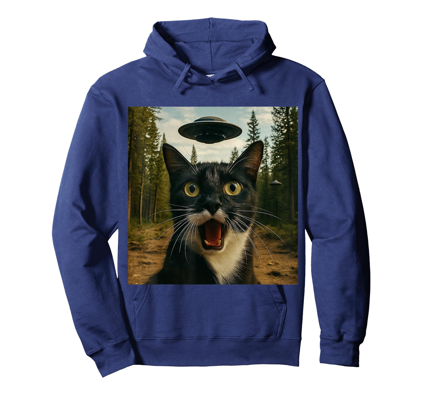 Extraterrestrial Encounter: Cat Selfie with UFO T-Shirt