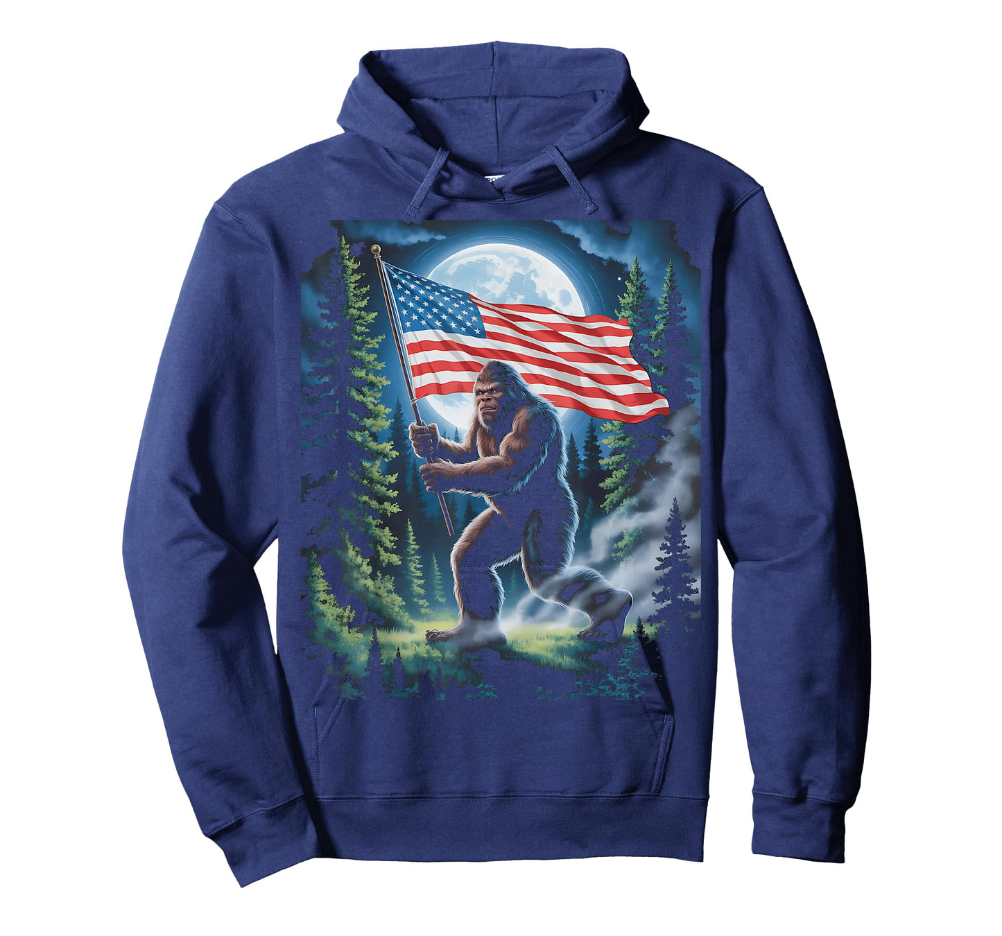 Big Foot Bigfoot Sasquatch American Flag Patriotic 4th July T-Shirt