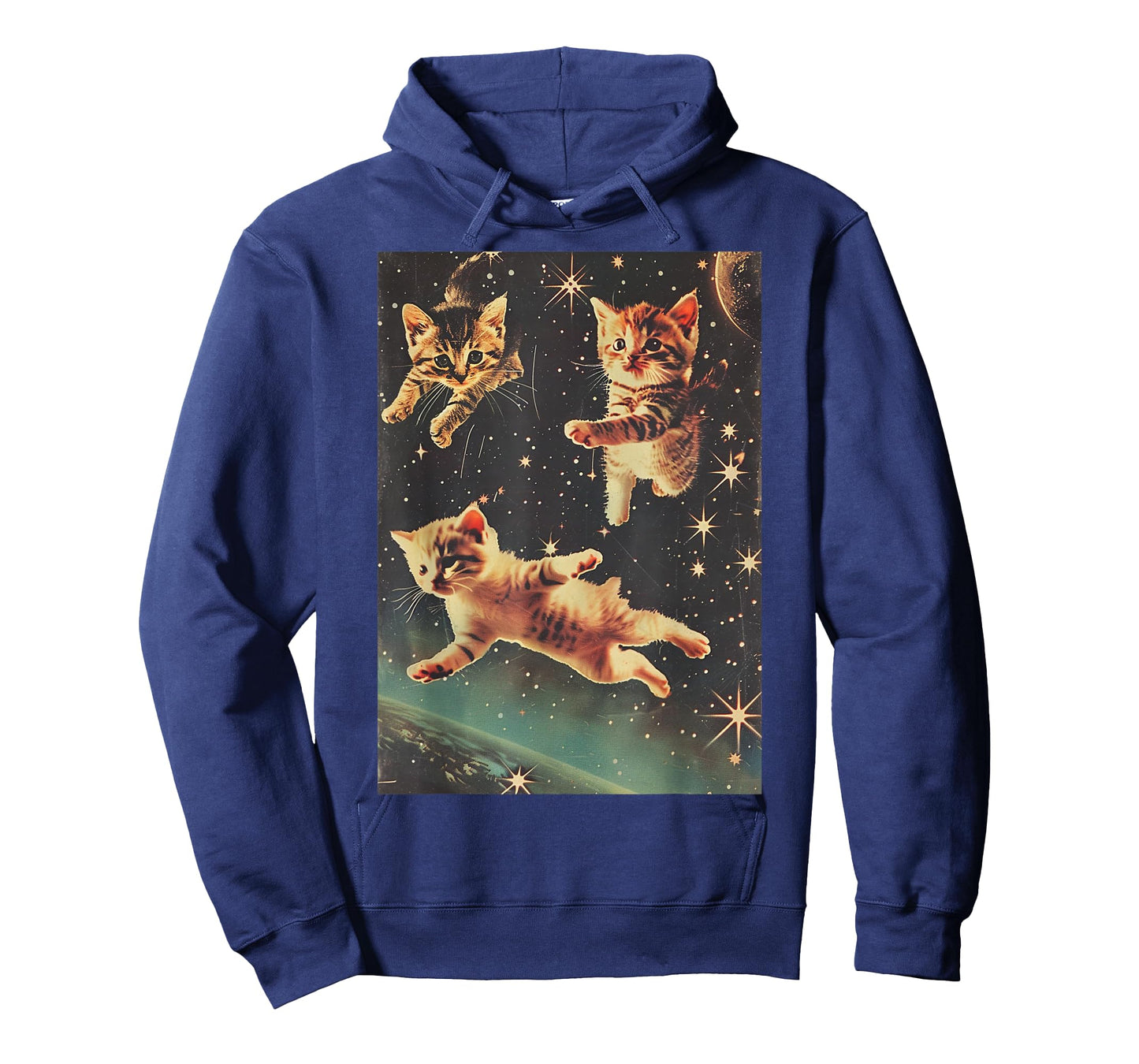Funny Cat Kittens in Space Cute Retro Art Vintage T-Shirt