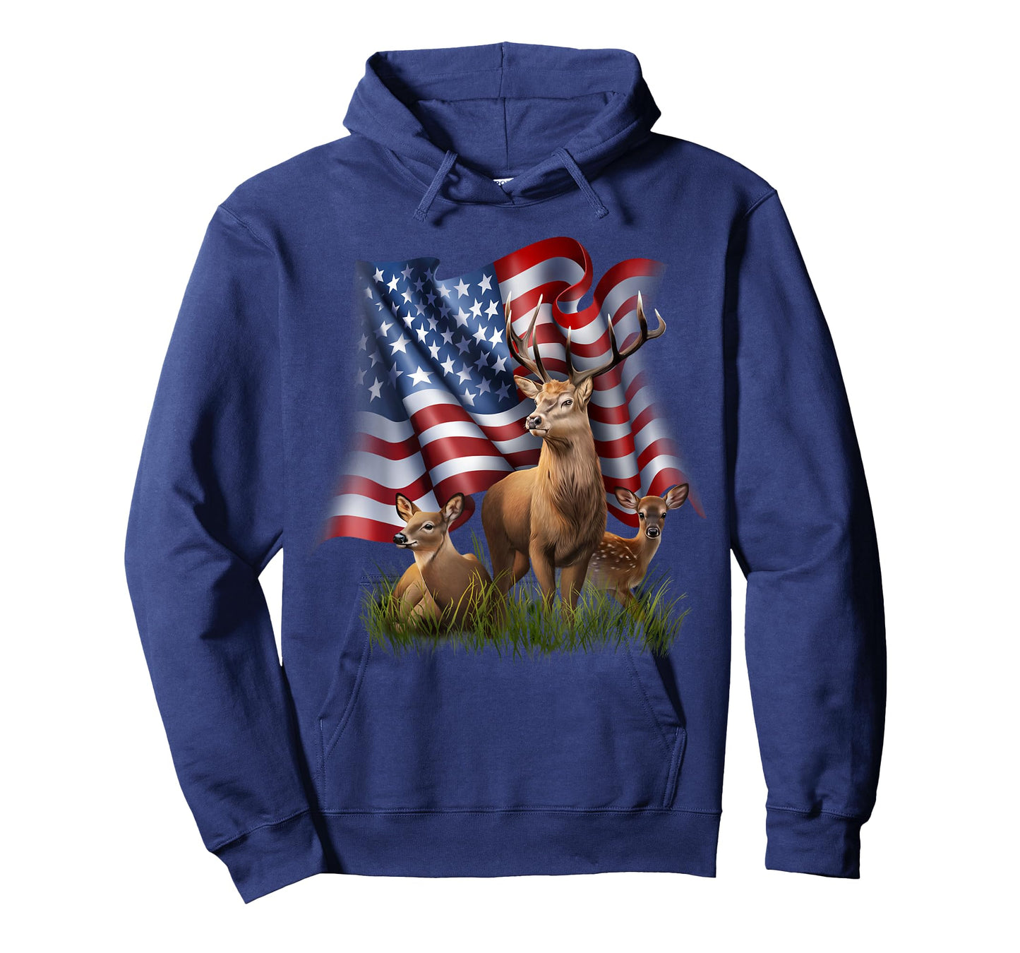 American Flag Deer Buck Doe Fawn Patriotic Wildlife T-Shirt