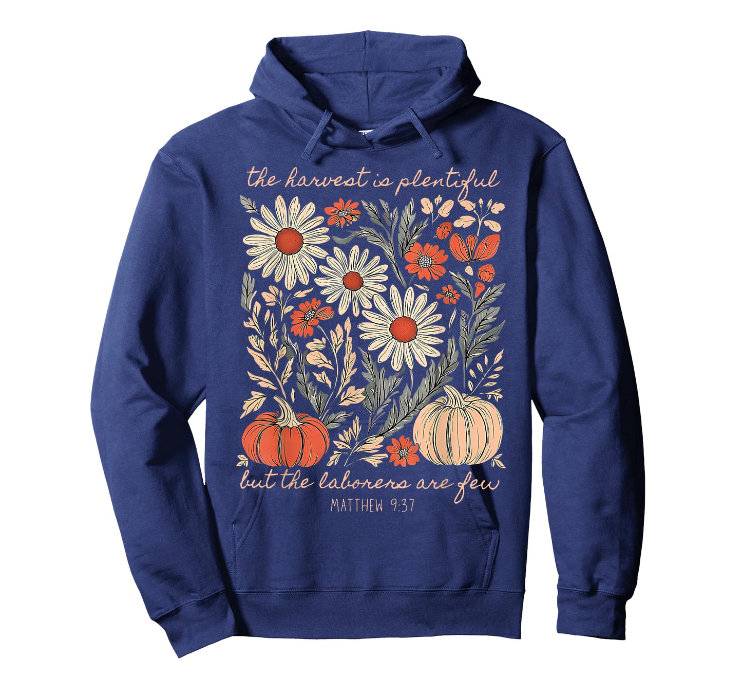 Autumn Floral Pumpkins Christian The Harvest is Plentiful T-Shirt