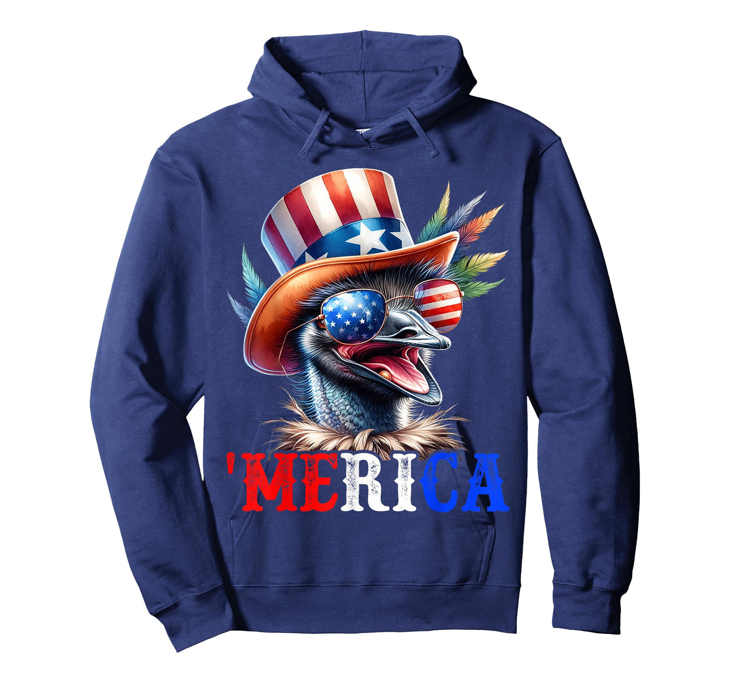 Merica Emu Patriotic 4th of July Funny Men Women T-Shirt