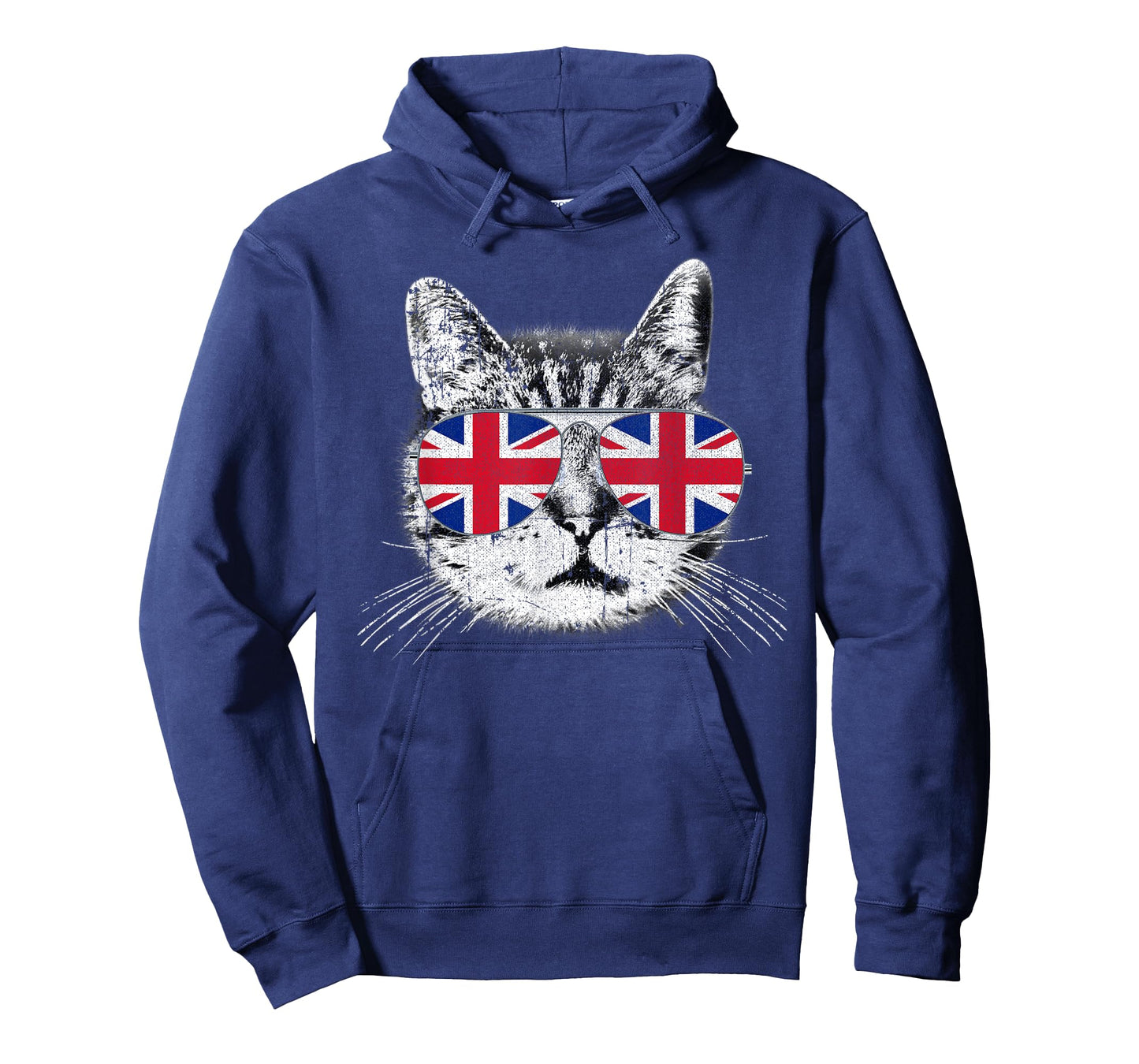 UK Union Jack British Flag England Cat Sunglasses Gift T-Shirt Small