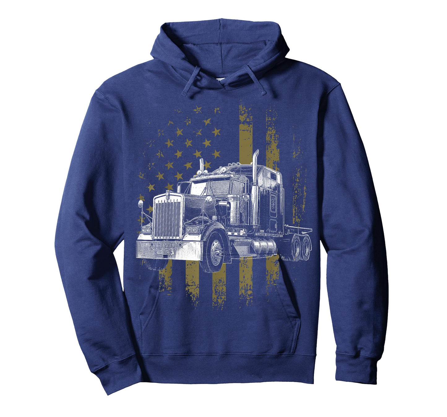 Trucker American Flag Big Rig Semi-Trailer Truck Driver Gift T-Shirt
