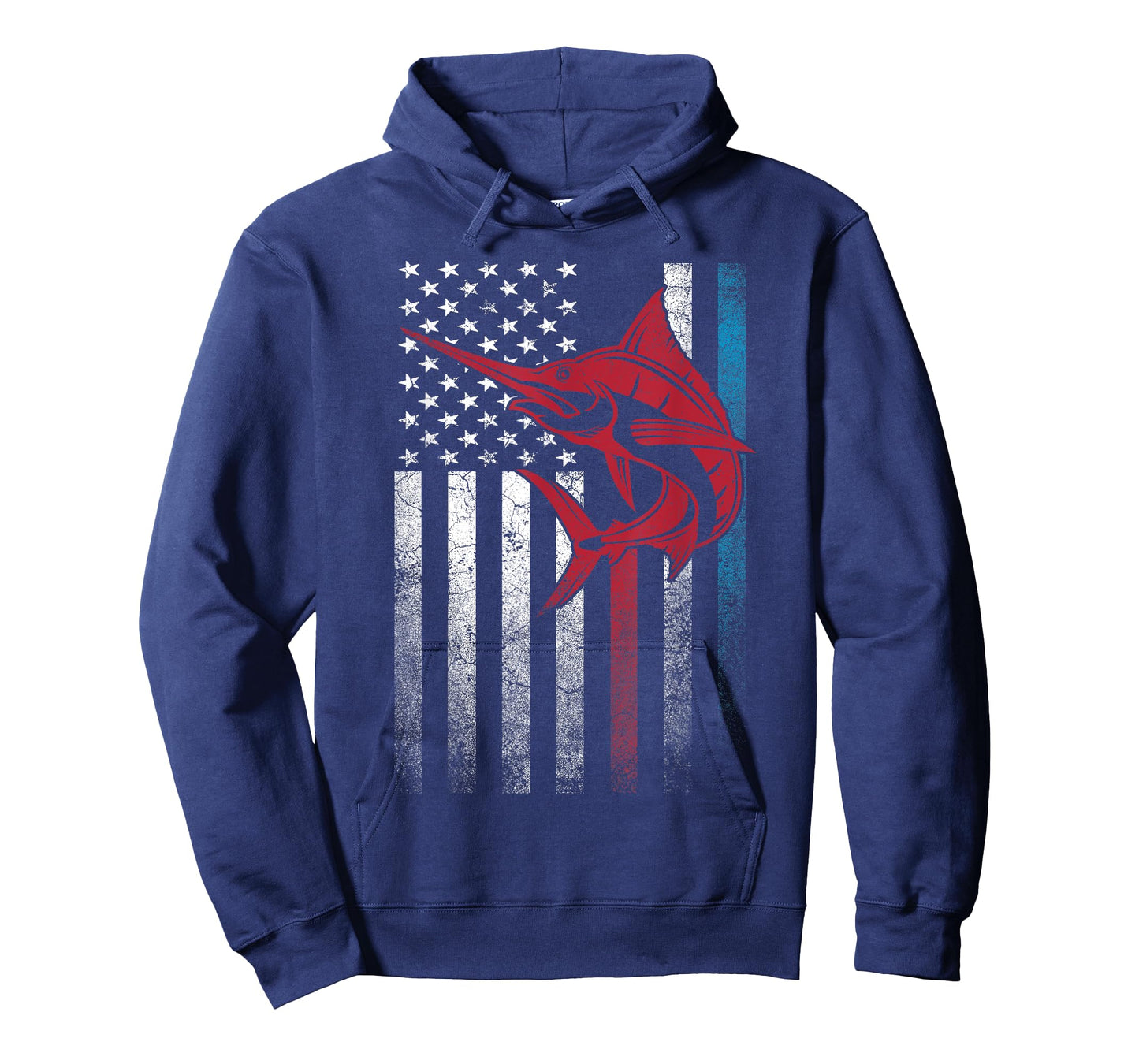 Fishing Marlin Swordfish Fish 4th of July American Flag USA T-Shirt