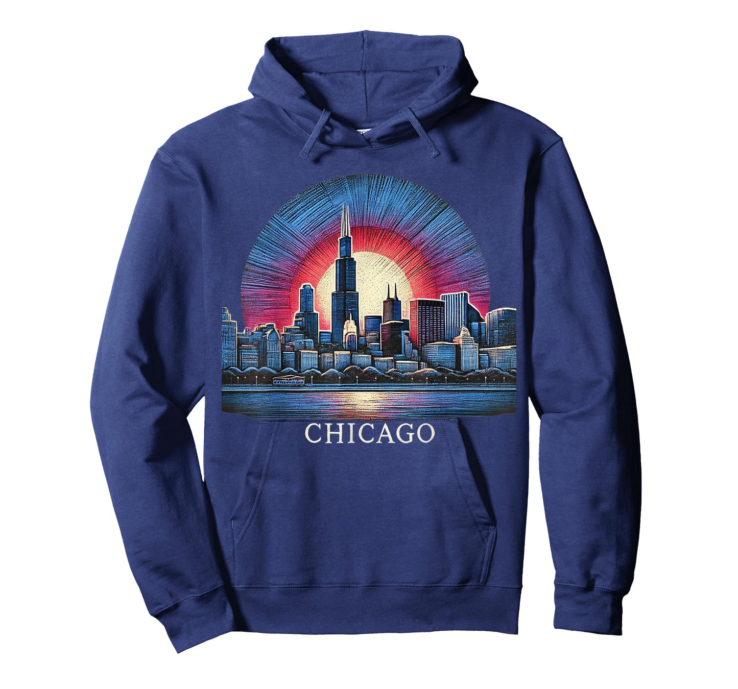 Vintage Chicago Illinois City Night Skyline Shirt Men Women T-Shirt
