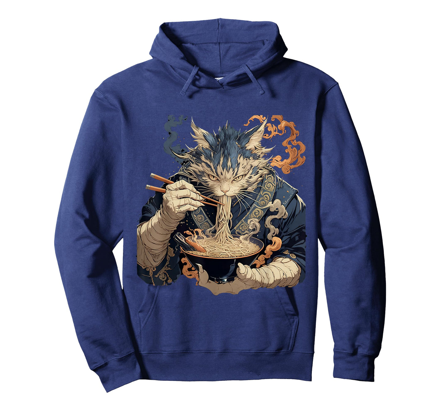 Japanese Art Ramen Cat Ninja Ukiyo-e Anime Style Samurai Cat T-Shirt