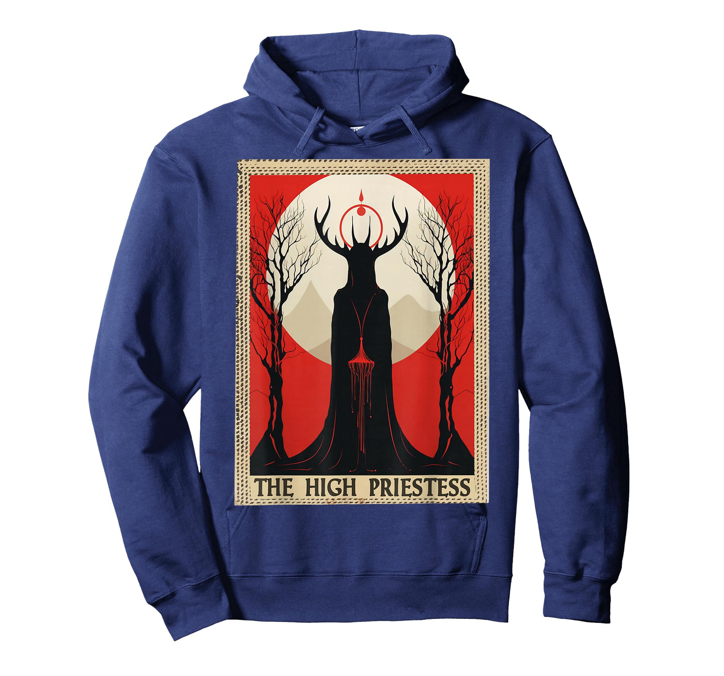 FoolsFate Priestess Tarot Card Deck T-Shirt - Unisex-Adults, Kids - Black - Short Sleeve - U-Neck - Small - Classic Fit - Cotton 60%, Polyester 40%