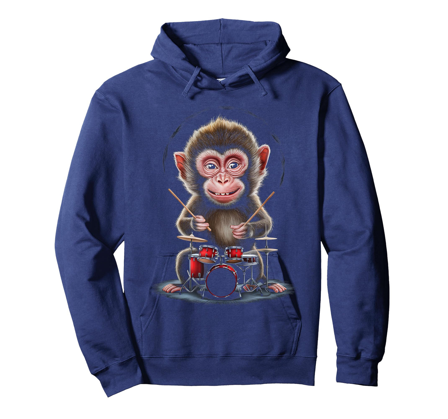 Monkey Playing Drums Realistic T-Shirt