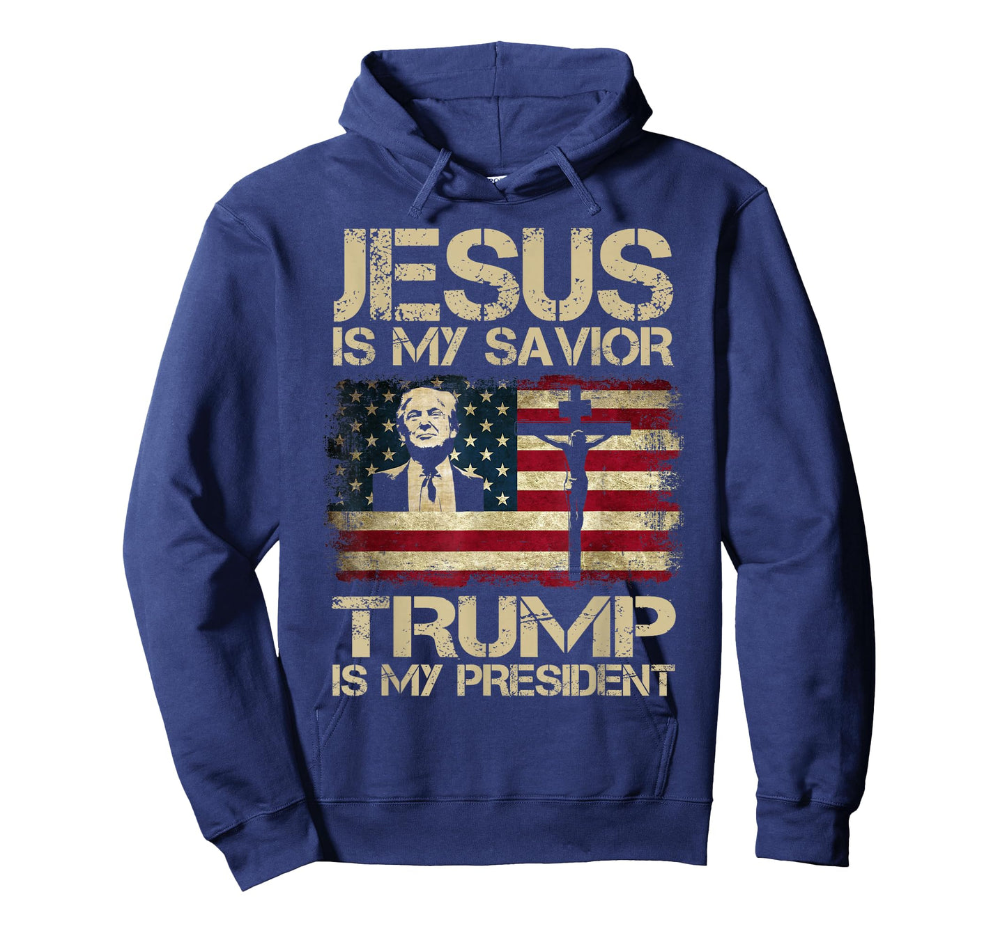 Jesus is My Savior Trump is My President Trump 2024 USA Flag T-Shirt