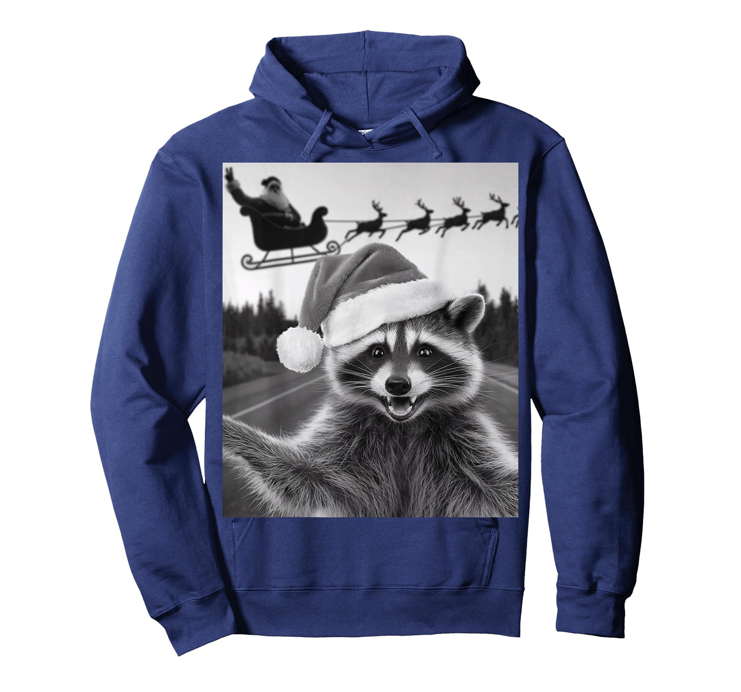 Funny Christmas Raccoon Shirt Raccoon Selfie With Santa T-Shirt