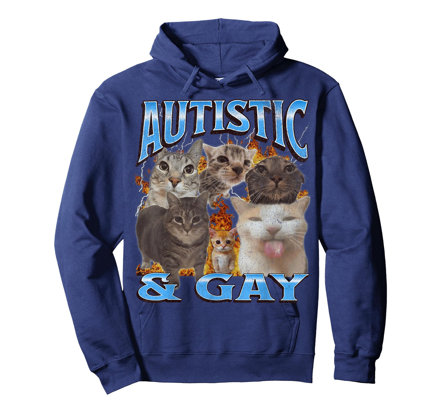 Autistic and Gay Funny Cat Meme Bootleg Graphic Men Women T-Shirt