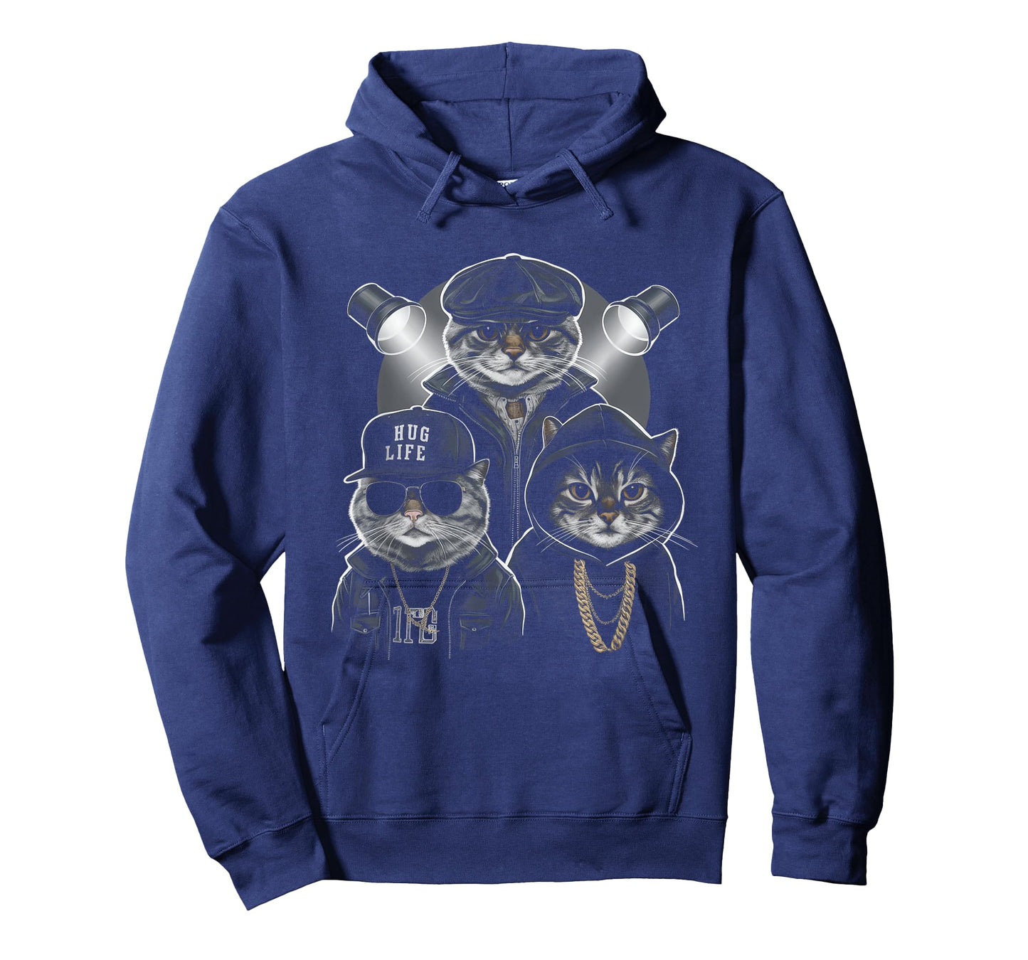 HugLife Cat Hip Hop Street Life Style Gangster Cat Squad T-Shirt for Men Women