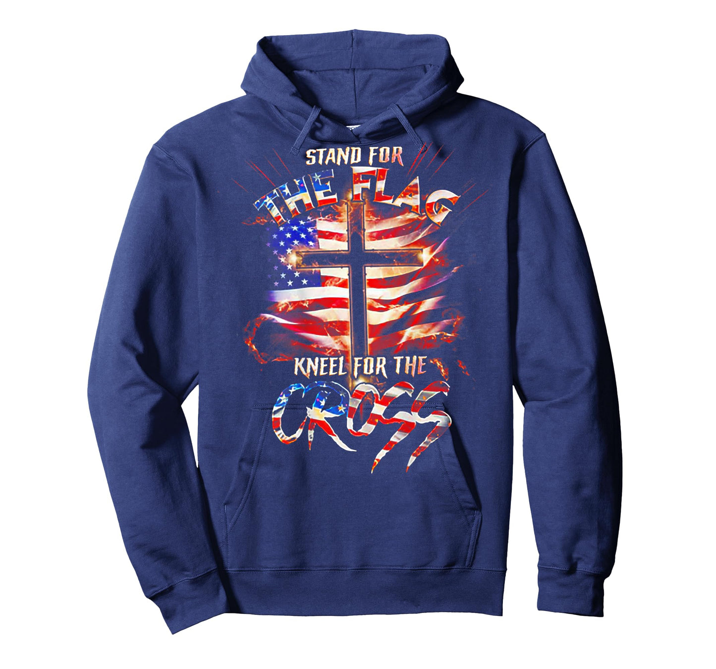 Stand for The Flag Kneel for The Cross Flag (on Back) T-Shirt