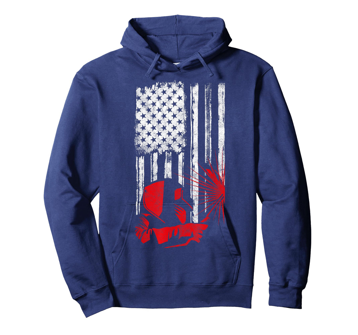 Welder American Flag Welding Gift Usa Distressed Helmet T-Shirt