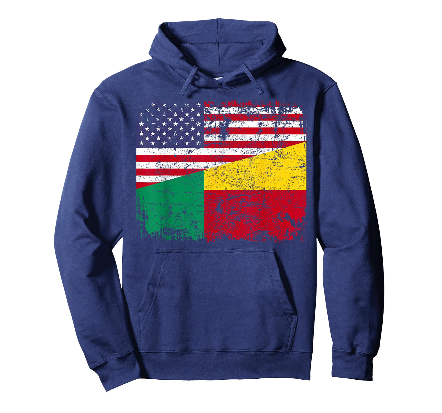 BENINESE ROOTS | Half American Flag | BENIN FLAG T-Shirt