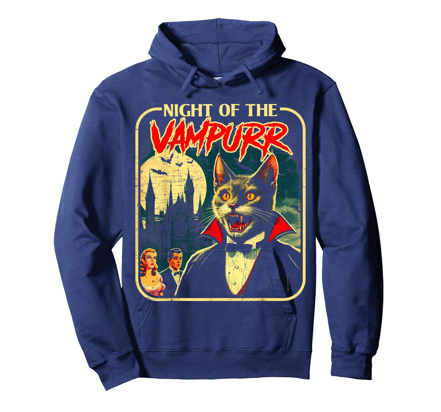 Night of The Vampurr Funny Cat Halloween T-Shirt